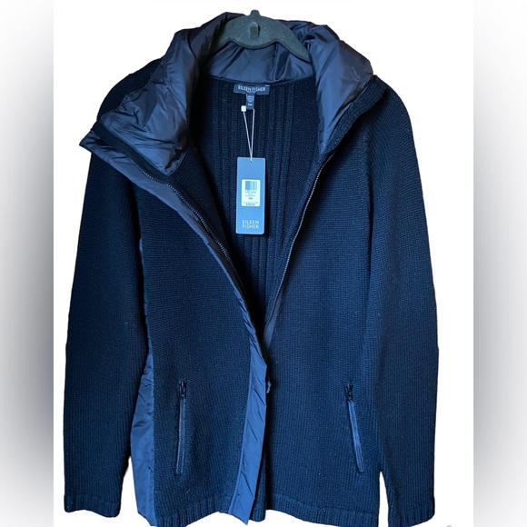 Eileen Fisher Merino Wool Black Sweater Zip
Jacket Petite M - Picture 5 of 11